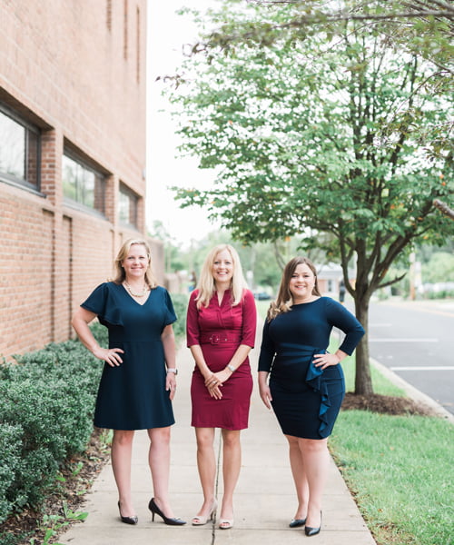 The Harford County lawyers at Rodier Family Law, including Samantha Protokowicz Rodier, Sarah Gable and Krystle Acevedo Howard.